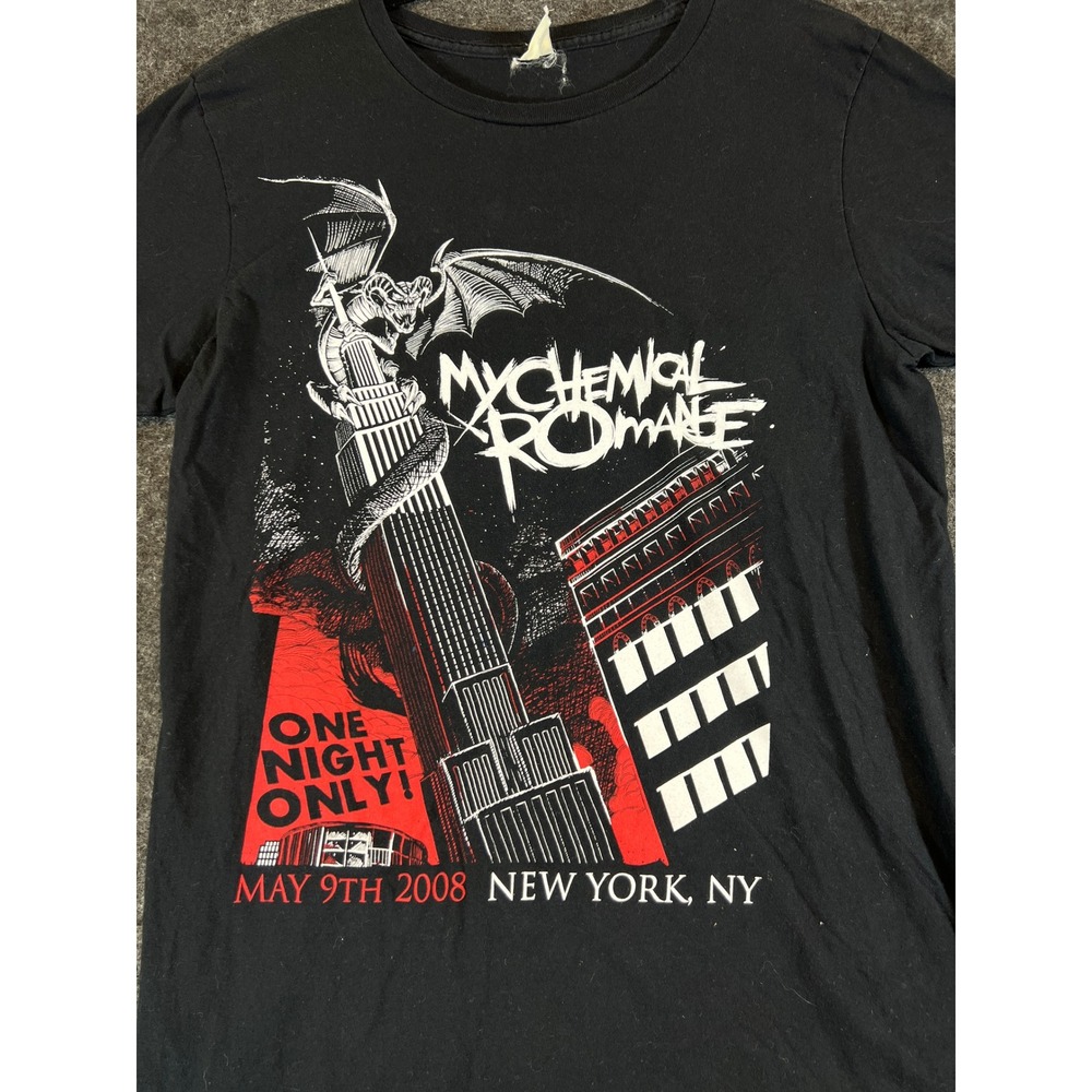 My Chemical Romance Shirt 2008 NYC One Night Only Concert Graphic Tee Black M